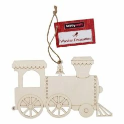 Hobbycraft Wooden Train Hanging Decoration 18cm