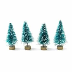 Hobbycraft Frosted Bottle Brush Trees 5cm 4 Pack