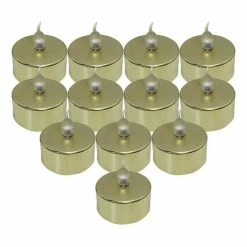 Hobbycraft LED Gold Tea Lights 12 Pack