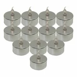 Hobbycraft LED Silver Tea Lights 12 Pack