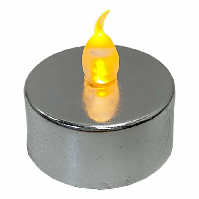 Hobbycraft LED Silver Tea Lights 12 Pack 2 Hobbycraft LED Silver Tea Lights 12 Pack - Image 2