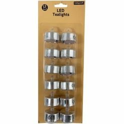 Hobbycraft LED Silver Tea Lights 12 Pack 5 Hobbycraft LED Silver Tea Lights 12 Pack -Christmas Decorations shop 650539 1001 3 led silver tea lights 12 pack