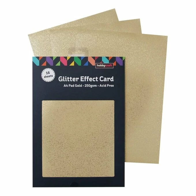 Hobbycraft Gold Glitter Effect Card A4 16 Sheets 1 Hobbycraft Gold Glitter Effect Card A4 16 Sheets