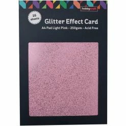 Hobbycraft Light Pink Glitter Effect Card A4 16 Sheets -Christmas Decorations shop 650592 1005 3 light pink glitter effect card a4 16 sheets
