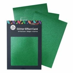 Hobbycraft Green Glitter Effect Card A4 16 Sheets