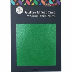 Hobbycraft Green Glitter Effect Card A4 16 Sheets -Christmas Decorations shop 650592 1006 3 green glitter effect card a4 16 sheets