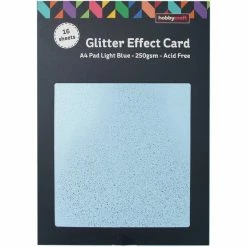 Hobbycraft Light Blue Glitter Effect Card A4 16 Sheets -Christmas Decorations shop 650592 1008 3 light blue glitter effect card a4 16 sheets