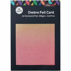 Hobbycraft Gold And Pink Ombre Foil Card A4 16 Sheets -Christmas Decorations shop 650593 1002 3 gold and pink ombre foil card a4 16 sheets