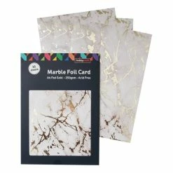 Hobbycraft Gold Marble Foil Card A4 16 Sheets