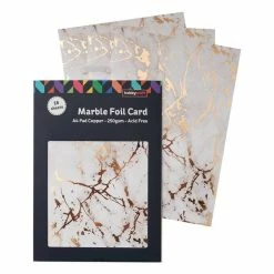 Hobbycraft Copper Marble Foil Card A4 16 Sheets