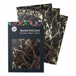 Hobbycraft Black Marble Foil Card A4 16 Sheets