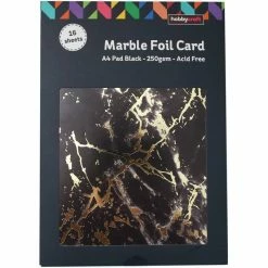 Hobbycraft Black Marble Foil Card A4 16 Sheets -Christmas Decorations shop 650594 1003 3 black marble foil card a4 16 sheets