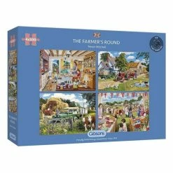 Gibsons The Farmer's Round Jigsaw Puzzle 500 Pieces 4 Pack