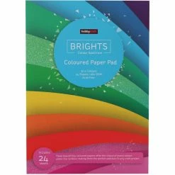 Hobbycraft Bright Coloured Paper Pad A4 24 Pack -Christmas Decorations shop 650960 1004 3 bright coloured paper pad a4 24 pack