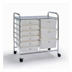Hobbycraft Matte White Rolling Organiser 9 Drawers