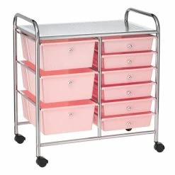 Hobbycraft Blush Rolling Organiser 9 Drawers