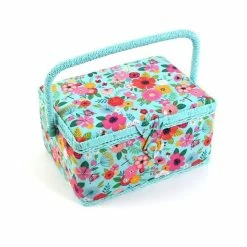 Hobbycraft Teal Floral Garden Sewing Box