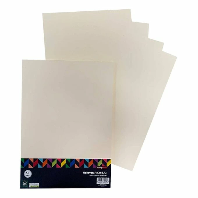 Hobbycraft Ivory Card A3 50 Pack 1 Hobbycraft Ivory Card A3 50 Pack