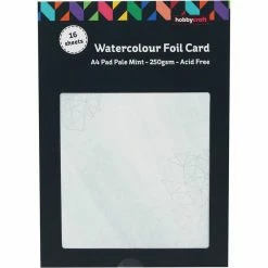 Hobbycraft Pale Mint Watercolour Foil Card A4 16 Sheets -Christmas Decorations shop 652609 1000 3 pale mint watercolour foil card a4 16 sheets