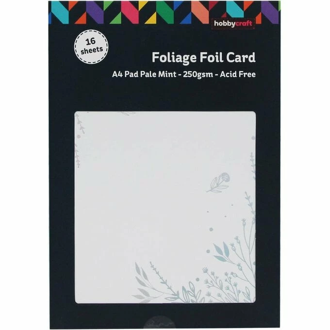 Hobbycraft Pale Mint Foliage Foil Card A4 16 Sheets 3 Hobbycraft Pale Mint Foliage Foil Card A4 16 Sheets - Image 3