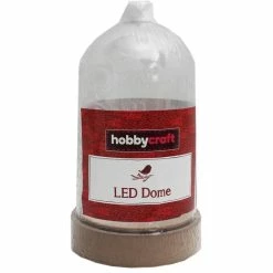 Hobbycraft LED Glass Dome 18.5cm -Christmas Decorations shop 653563 1000 6 led glass dome 18 5cm