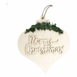Hobbycraft Merry Christmas Hanging Wooden Bauble 22cm