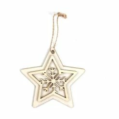 Hobbycraft Hanging Wooden Star Decoration 10cm