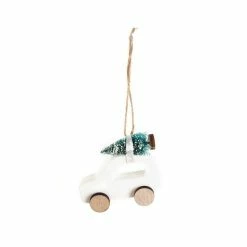 Hobbycraft White Car Tree Decoration 8cm