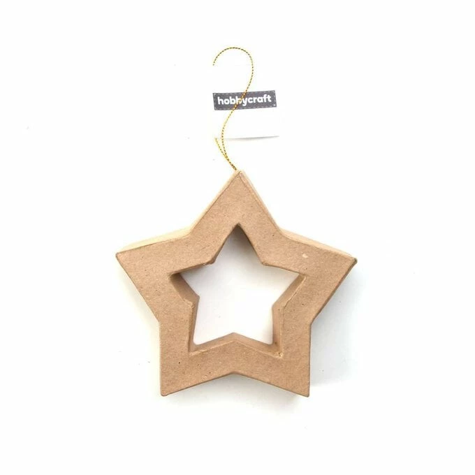 Hobbycraft Mache Cut-Out Star Hanging Decoration 12.5cm 1 Hobbycraft Mache Cut-Out Star Hanging Decoration 12.5cm