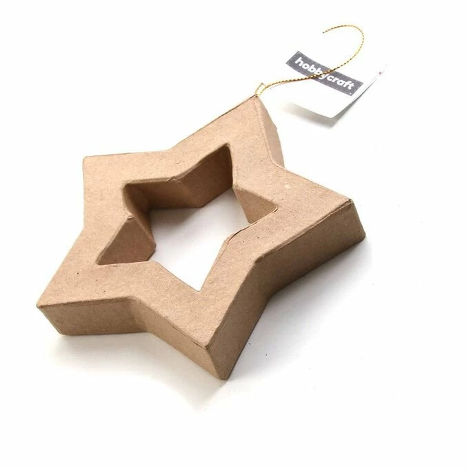 Hobbycraft Mache Cut-Out Star Hanging Decoration 12.5cm 2 Hobbycraft Mache Cut-Out Star Hanging Decoration 12.5cm - Image 2
