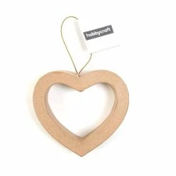 Hobbycraft Mache Cut-Out Heart Hanging Decoration 10cm