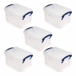 Really Useful Products Really Useful Clear Box 1.6 Litres 5 Pack Bundle