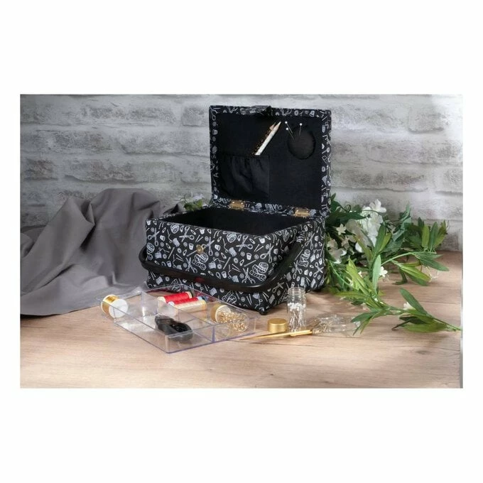 Hemline Gold Black And White Medium Sewing Box 2 Hemline Gold Black And White Medium Sewing Box - Image 2