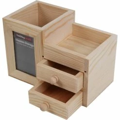 Hobbycraft Wooden Desk Caddy 16cm X 9cm X 11cm