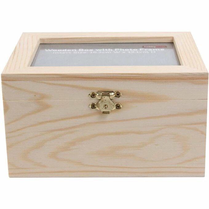 Hobbycraft Wooden Box With Photo Frame 18cm X 14cm X 10cm 3 Hobbycraft Wooden Box With Photo Frame 18cm X 14cm X 10cm - Image 3