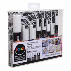 Uni-ball White Posca Marker Pens 8 Pack