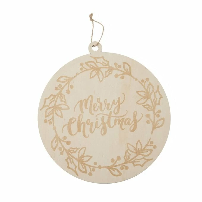 Hobbycraft Hanging Merry Christmas Wooden Decoration 30cm 1 Hobbycraft Hanging Merry Christmas Wooden Decoration 30cm
