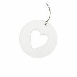 Hobbycraft Flat Round Cut-Out Heart Ceramic 8cm
