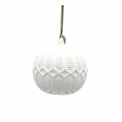 Hobbycraft Ceramic Rattan Cut Bauble Decoration 7cm