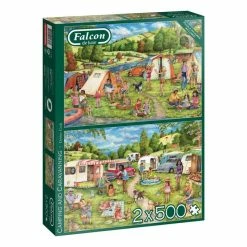 Falcon Camping And Caravanning Jigsaw Puzzle 500 Pieces 2 Pack