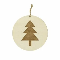 Hobbycraft Hessian Tree Round Wooden Decoration 11cm
