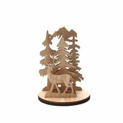 Hobbycraft Mini Wooden Reindeer Scene Decoration