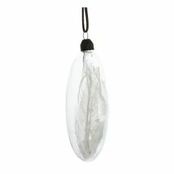 Hobbycraft Oval Skeleton Leaf Filled Bauble 14cm -Christmas Decorations shop 659199 1000 3 christmas hanging glass decoration feather