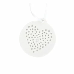 Hobbycraft Flat Round Dotty Heart Ceramic Decoration 7cm