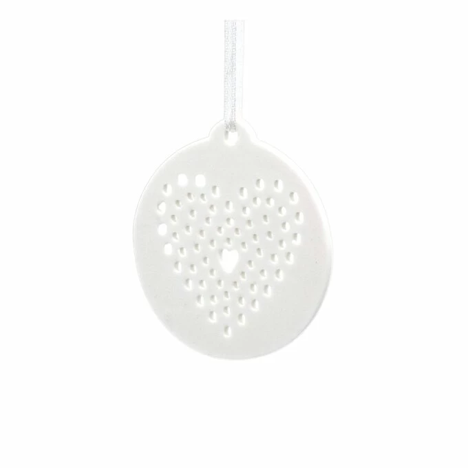 Hobbycraft Flat Round Dotty Heart Ceramic Decoration 7cm 2 Hobbycraft Flat Round Dotty Heart Ceramic Decoration 7cm - Image 2
