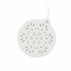 Hobbycraft Flat Round Flower Ceramic Decoration 7cm