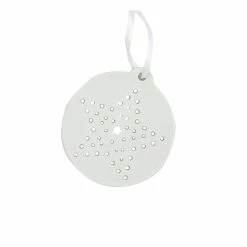 Hobbycraft Flat Round Dotty Star Ceramic Decoration 7cm