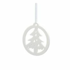 Hobbycraft Flat Round Cut-Out Tree Ceramic Decoration 7cm
