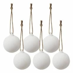 Hobbycraft Ceramic Baubles With Jute 6 Pack