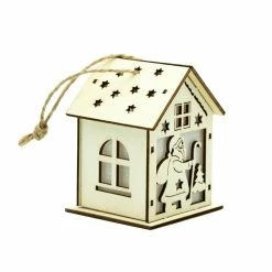 Hobbycraft Hanging 3D Wooden Santa House 9cm